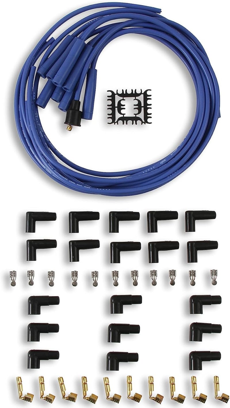 ACCEL 4040B Spark Plug Wire Set - 8mm Blue Wire with Straight Boots - Image 2