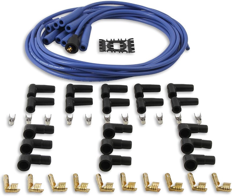 ACCEL 4040B Spark Plug Wire Set - 8mm Blue Wire with Straight Boots - Image 1