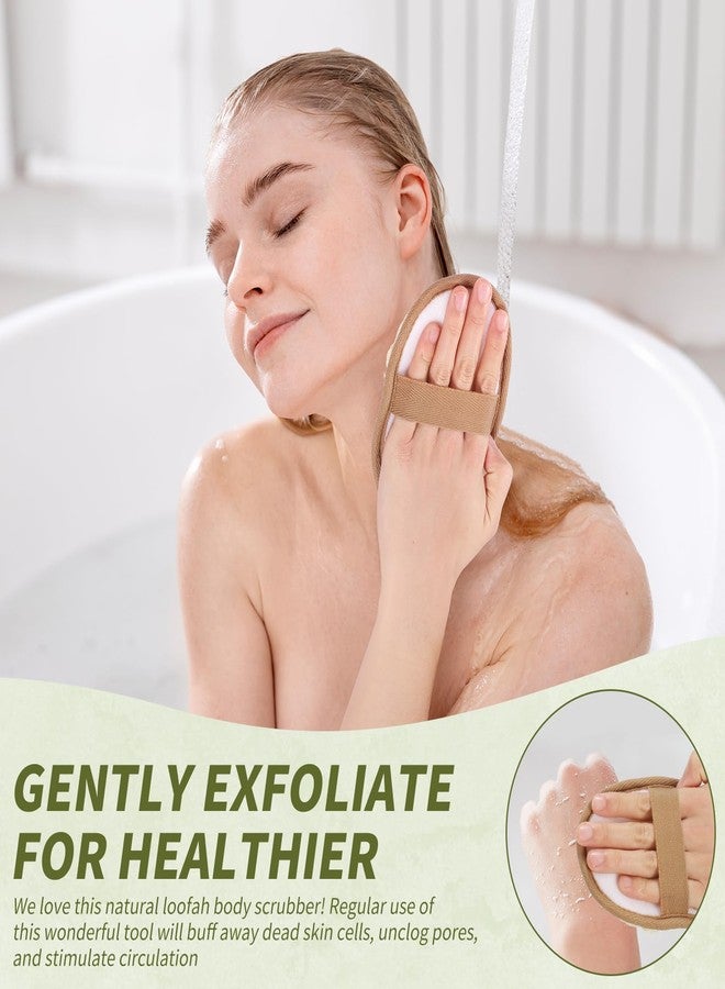 DEBETOOL Natural Loofah Sponge Set - 4 Piece Plant-Based Loofah Back Body Scrubber with Face Scrubber Pad，Exfoliating Loofah Sponge for Women and Men Glowing Skin - Image 4