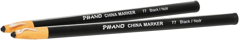 Dixon Industrial Phano Peel-Off China Markers, Black, 2-Pack - Image 1