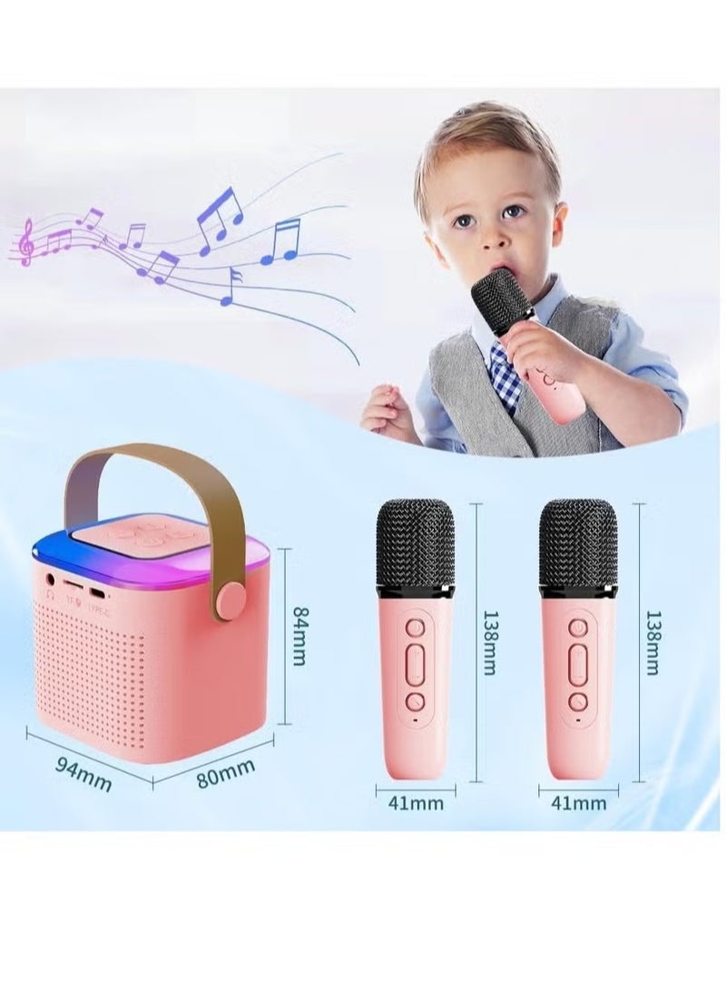 ELTRAZONE Compact Karaoke Machine with Wireless Mics – Portable Bluetooth Speaker with LED Lights, USB, AUX, and TF Card Support – Fun for Kids & Adults, Great for Parties, Home, and Outdoor Events – White - Image 4