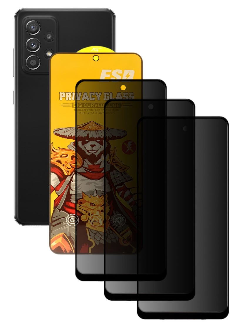 ESD 3 Pieces Tempered Dustproof Privacy Glass Screen Protector Compatible For Samsung Galaxy A52s - Image 1