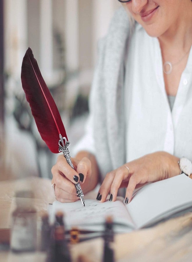 كيرا مجموعة أقلام كيرا للكتابة بالريشة، مجموعة أقلام الخط العربي، قلم حبر للكتابة مع 5 رؤوس، أحمر - Image 4