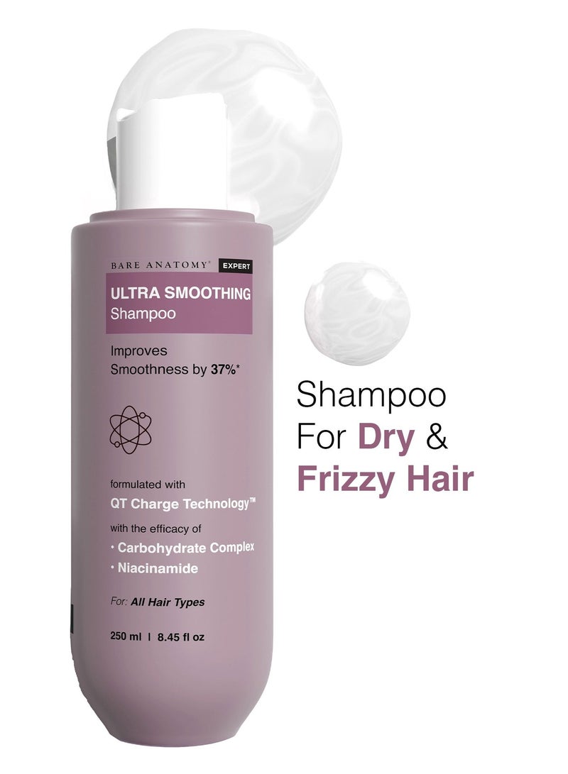 BARE ANATOMY Smoothing Shampoo for Dry and Frizzy Hair | Strong & Smooth Hair | Sulphate & Paraben Free | Powered By Carbohydrate Complex & Niacinamide | 250ml - Image 1