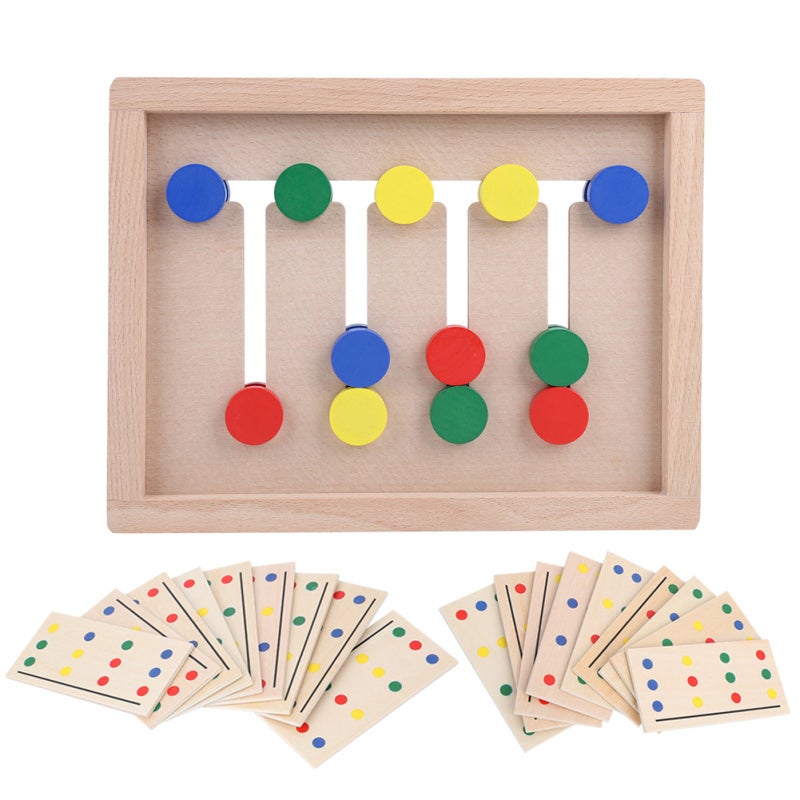 Wooden Slide Puzzle: Double-Sided Wooden Panel 12 Movable Blocks - Shape Matching Toy for Kids Aged 3+, Home, School Play & Holiday Gifting - Image 1