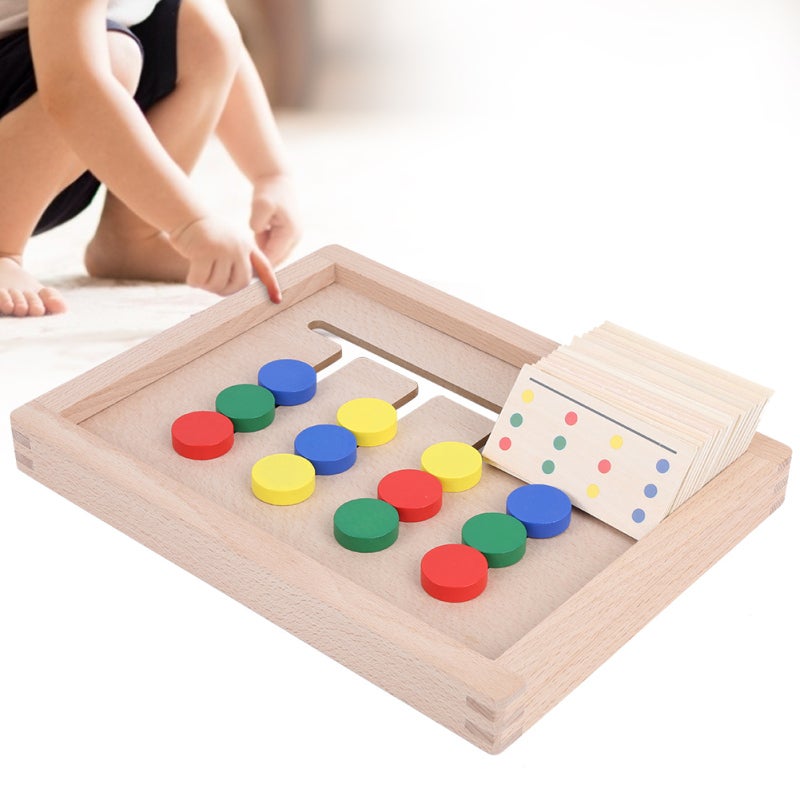 Wooden Slide Puzzle: Double-Sided Wooden Panel 12 Movable Blocks - Shape Matching Toy for Kids Aged 3+, Home, School Play & Holiday Gifting - Image 4
