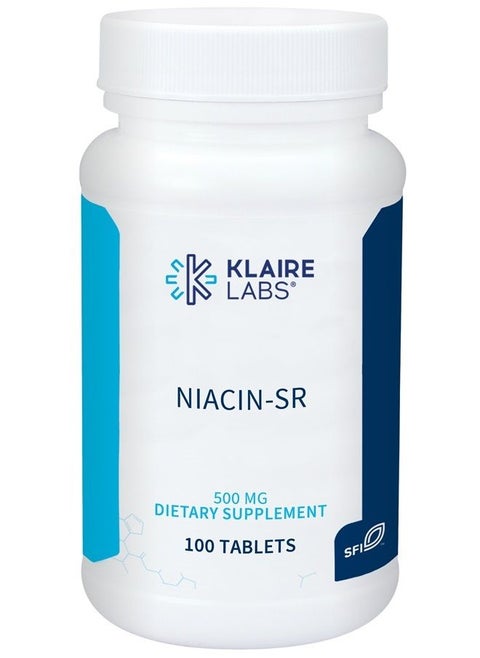 Niacin-SR - 500 Milligrams Sustained Release Essential Vitamin B3 to Help Avoid Flush, Adjustable Dose & Hypoallergenic (100 Scored Tablets)