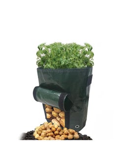 yongsheng Potato Grow Bags, 2 Pack with Flap and Handles Planter Pots for Onion, Fruits, Tomato, Carrot - Green  - Image 2