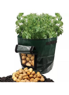 yongsheng Potato Grow Bags, 2 Pack with Flap and Handles Planter Pots for Onion, Fruits, Tomato, Carrot - Green  - Image 5