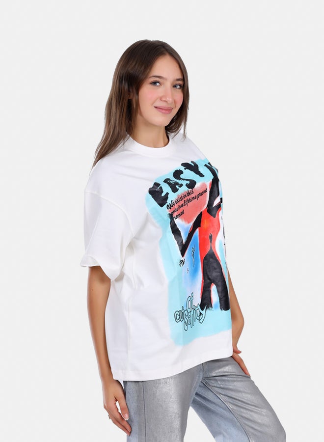 WHITE RABBIT Slip On Oversized Cotton T-Shirt  - Image 2
