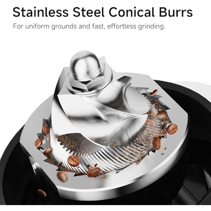 هيبرو مطحنة حبوب القهوة G7 بإعداد دقيق 48 تروس مطحنة كهربائية أوتوماتيكية لجهاز الطباعة التركي EspressoMochaDripصب فوق فرنش برس - Image 3