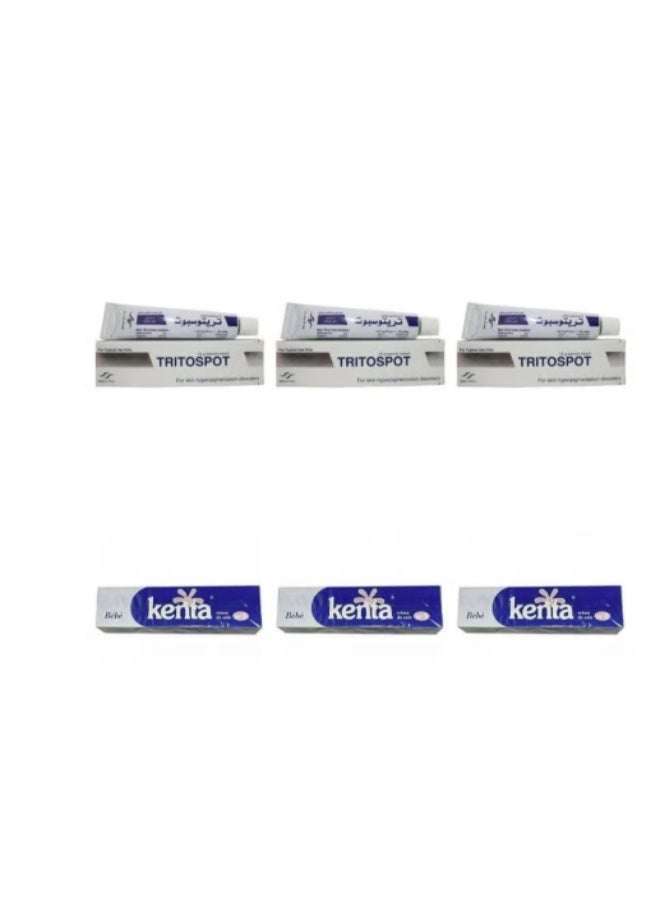 EVAPHARMA Tritospot Cream (Pack of 3) And Kenta Cream (Pack of 3)