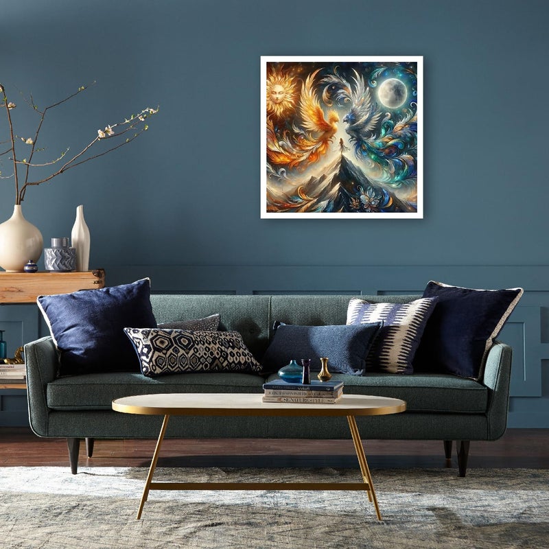 BOHADIY Phoenix Diamond Painting Kit for Adults - 5D Moon Art Kit for Beginners, Full Drill DIY Gem Art With Painting Kit for Home Wall Decor, 12 x 12 Inch - Image 3
