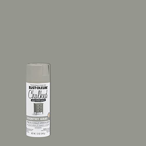 Rust-Oleum Chalked 302593 Ultra Matte Chalky Smooth Finish Spray Paint, COUNTRY GRAY, (340 grams/Can) - Image 2