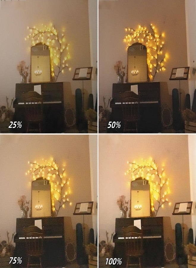 Probapro أضواء زينة على شكل غصن شجرة متلألئ بطول 7.5 قدم مع جهاز تحكم عن بعد، 144 مصباح LED متلألئ لتزيين جدران غرف النوم والمعيشة والمنازل (عبوة واحدة) - Image 4