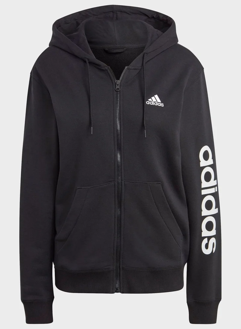 adidas سترة Essentials Linear Full-Zip French Terry