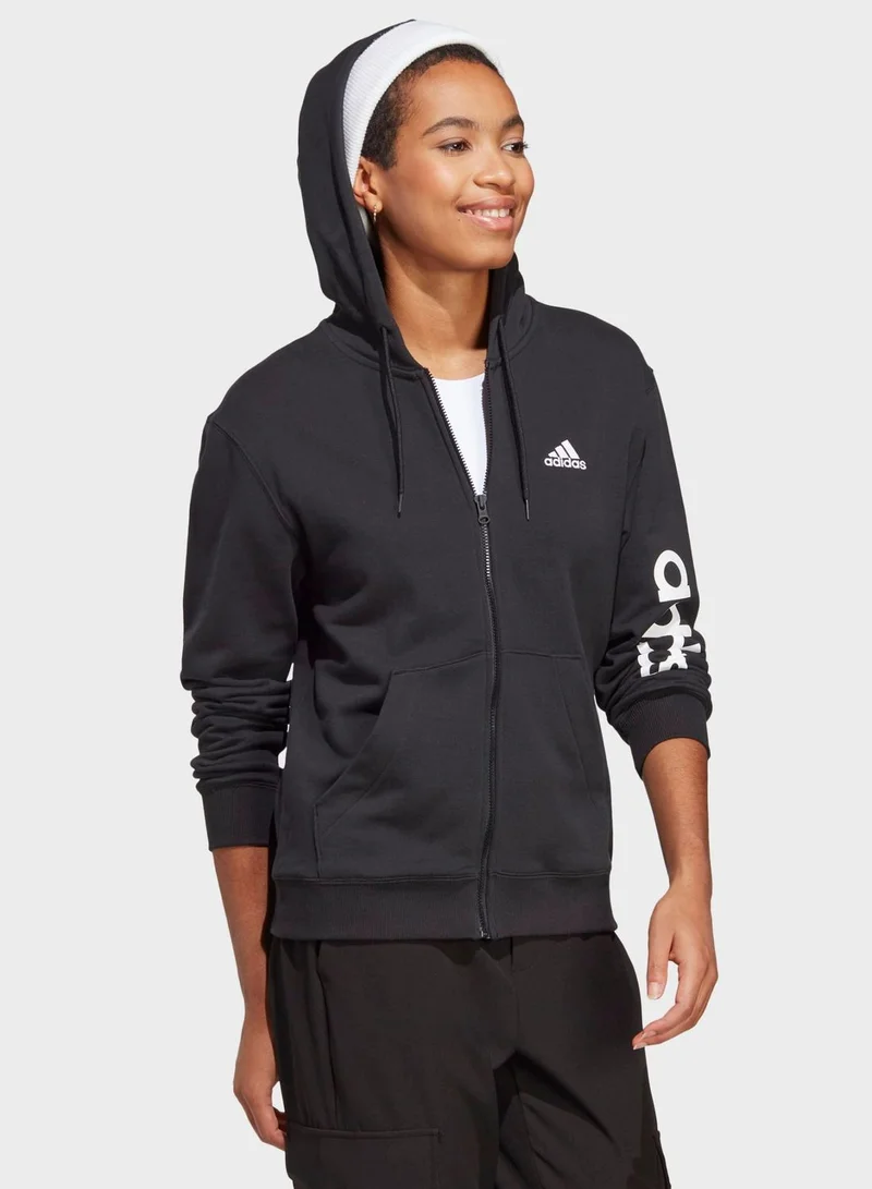 adidas سترة Essentials Linear Full-Zip French Terry