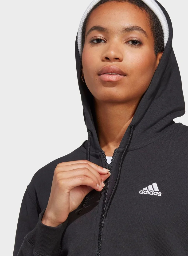 adidas سترة Essentials Linear Full-Zip French Terry