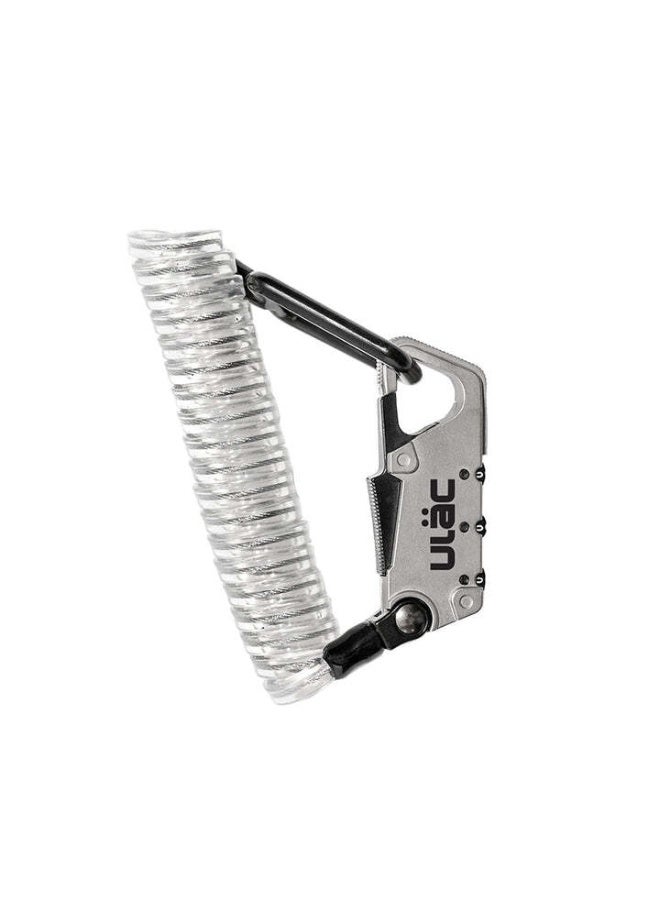 Ulac Valkyrie Carabiner Cable Combo Lock Silver - Image 1