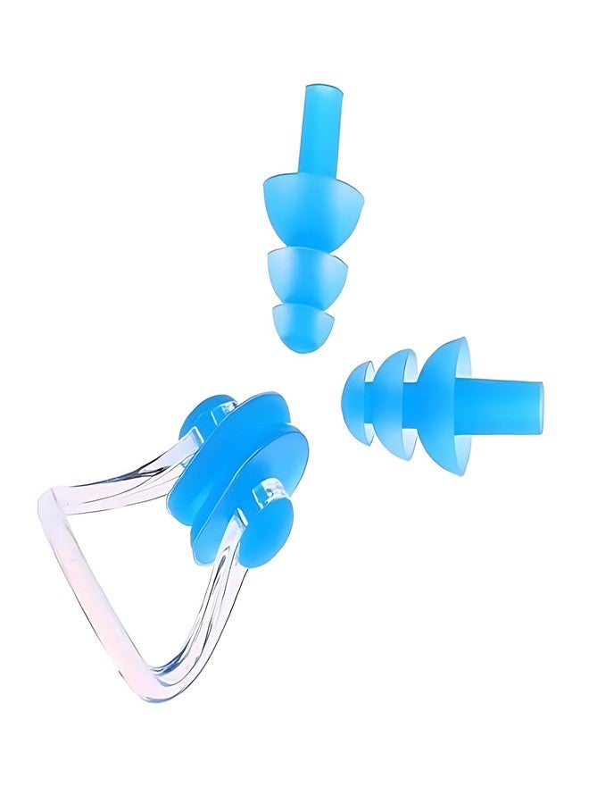 SOLDRIGHT SHOP Swimming Nose Clip & Ear Plugs Set with Protective Case | Adjustable & Comfortable Anti-Slip Waterproof Nose Clip & Ear Plugs for Pool, Swim Training, and Water Activities (1 Set) - Image 1
