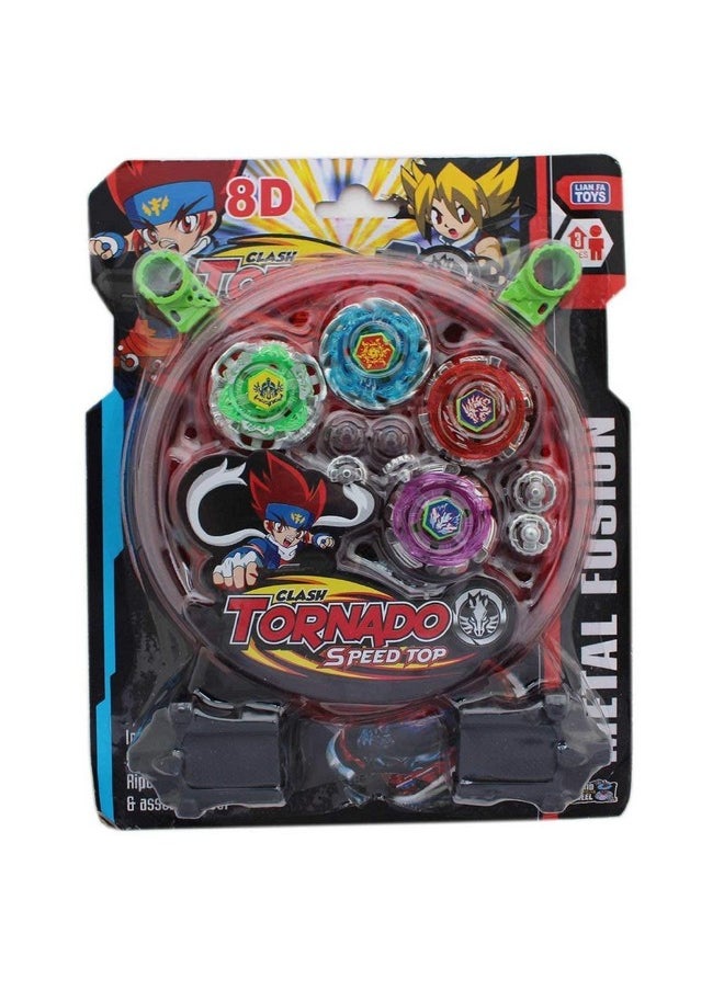 Euphoria EUPHORIA Metal Fusion Clash of Tornado Speed Top Stadium Battle with 4 Beys and 2 Launchers in One Pack(Multi Color)  - Image 3