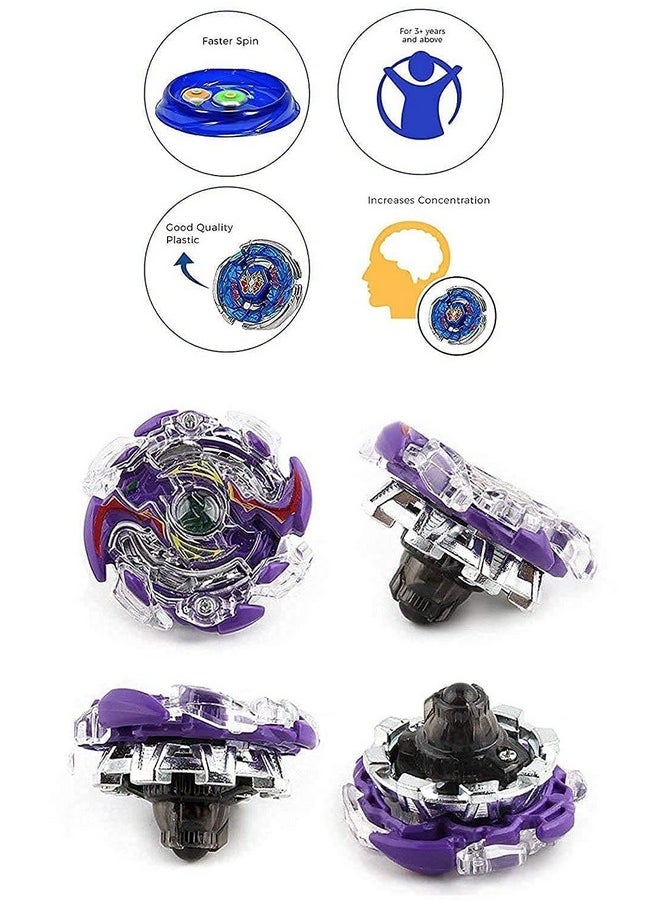 Euphoria EUPHORIA Metal Fusion Clash of Tornado Speed Top Stadium Battle with 4 Beys and 2 Launchers in One Pack(Multi Color)  - Image 1