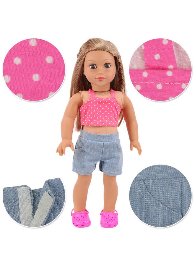 Ecore Fun 10 Sets 18 Inch Doll Clothes - 18 Pcs Doll Clothing Doll Outfits Dress Swimsuits Jumpsuit Tights For 18 Inch Dolls Christmas Birthday Gift - Image 3