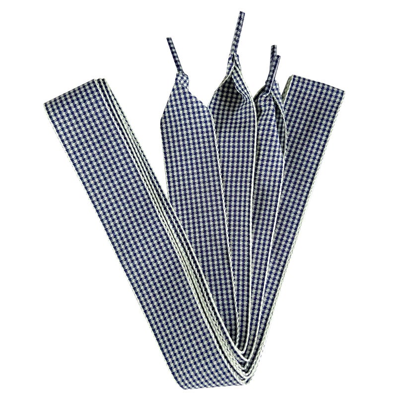 Goodlace 1 Inch Wide Fantastic Flat Checkered Shoelaces Fabric Ribbon Plaid Shoe Laces for Sneaker Sport Shoes 47/55 Inch (No 6 Dark Blue, 47In/120cm) - Image 1