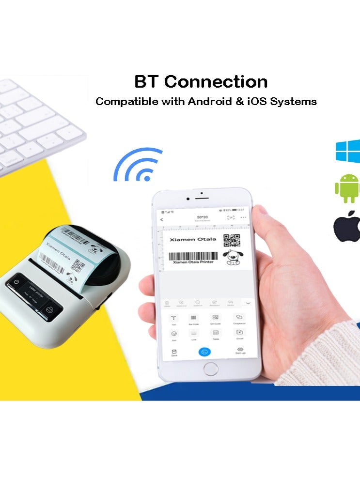 DX2515 A portable wireless thermal printer for invoices, receipts and barcodes that works with Bluetooth, practical and easy to carry, 55 mm wide - Image 2