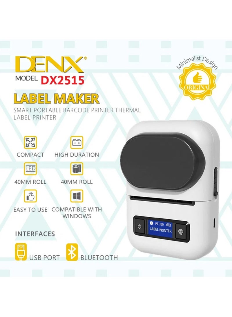 DX2515 A portable wireless thermal printer for invoices, receipts and barcodes that works with Bluetooth, practical and easy to carry, 55 mm wide - Image 3
