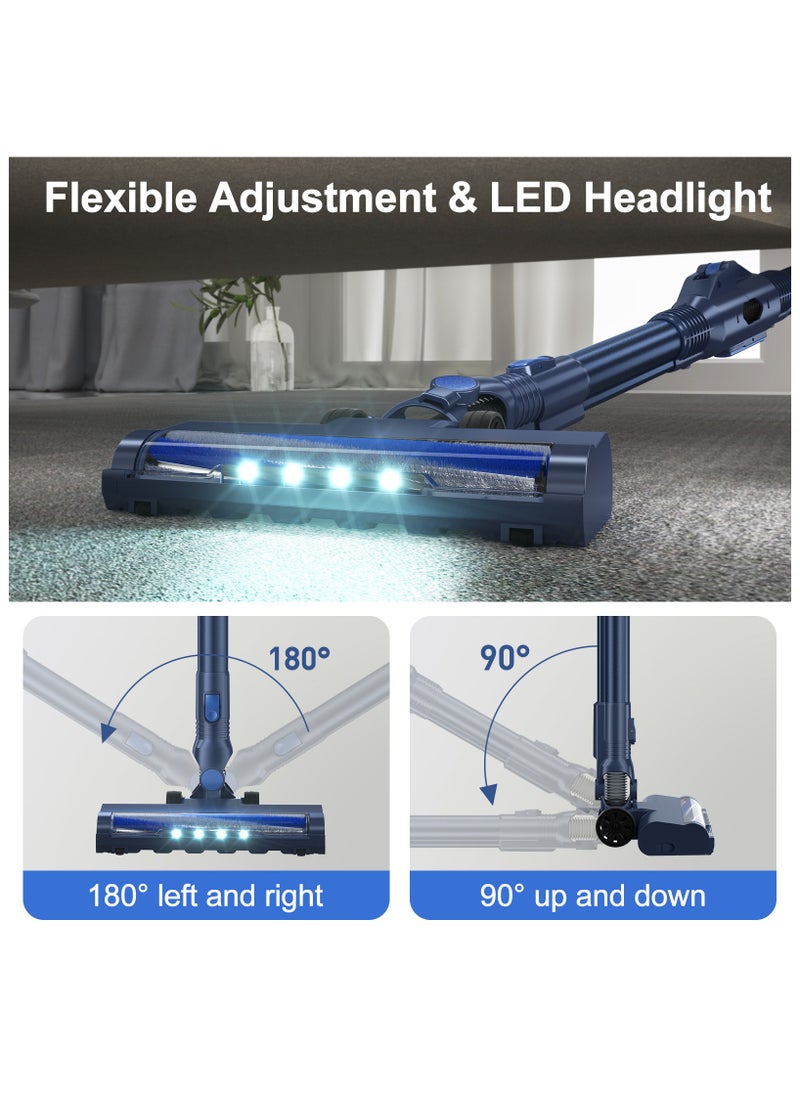 Generic Utillify Cordless Bendable Vacuum Cleaner with HEPA Filter, 20KPa Suction, 1.2 Liters Dust Capacity, 2-in-1 Brush Head Set, LED Display, Lightweight Vacuum for all Types of Floor, Runtime 45 Min  - Image 2