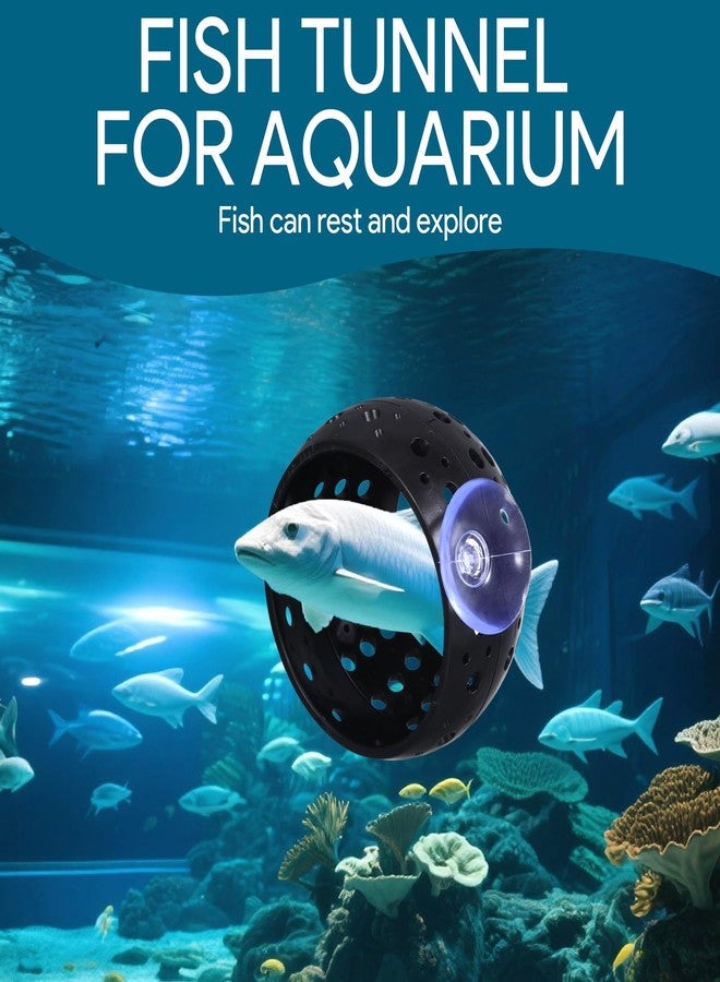 Qiuruoo Betta Fish Hideout, Betta Fish Tank Accessories with Suction Cups and 5 Fake Aquatic Plants, Aquarium Decor Accessory for Small Shrimps to Hide and Rest(Black) - Image 4