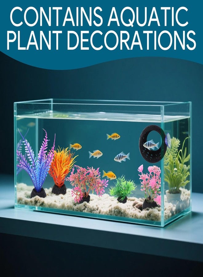 Qiuruoo Betta Fish Hideout, Betta Fish Tank Accessories with Suction Cups and 5 Fake Aquatic Plants, Aquarium Decor Accessory for Small Shrimps to Hide and Rest(Black) - Image 5