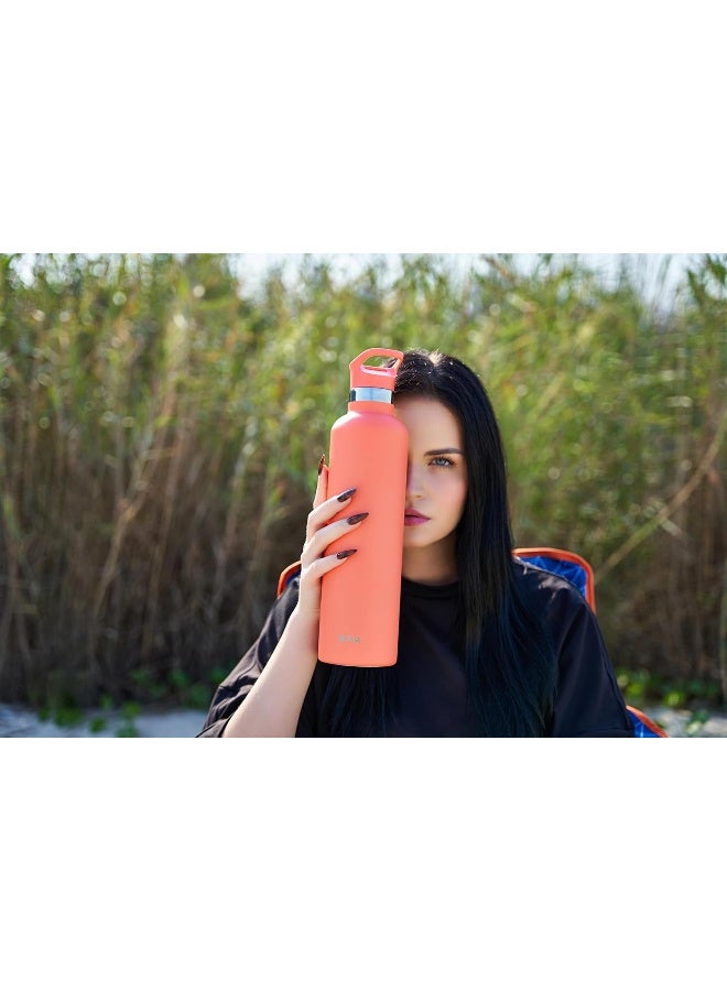 Moya 'Coral Reef' 1L Insulated Sustainable Water Bottle White - Image 3