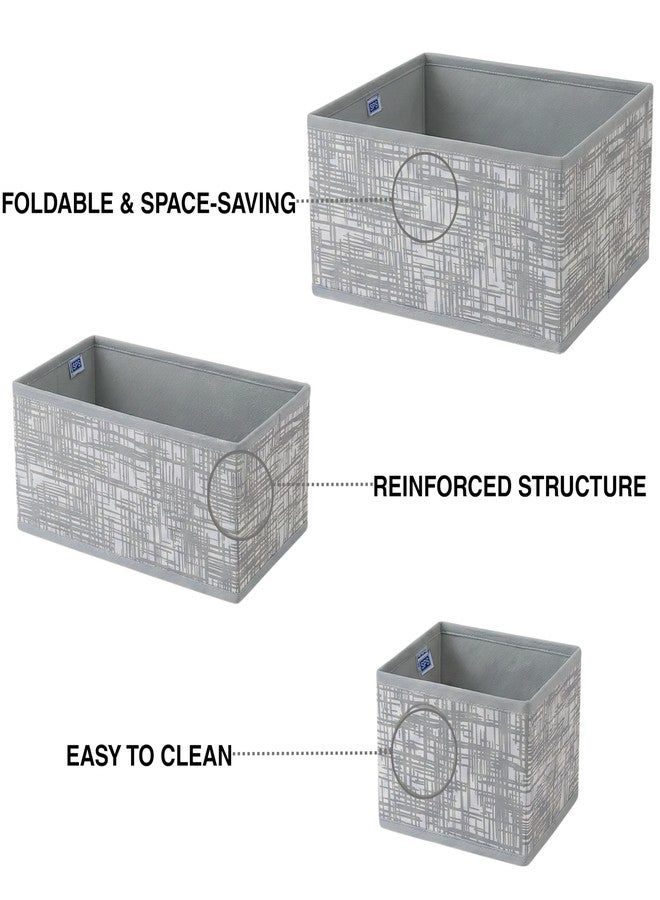 Skrill Non Woven 6-Piece Foldable Clothing Storage Box Set| Cube Baskets,Bins & Dividers for Closet & Dresser Drawer Organization| Storage for Shirts, Pants,Underwear,Bras,Socks&More(Crosshatch Grey) - Image 5