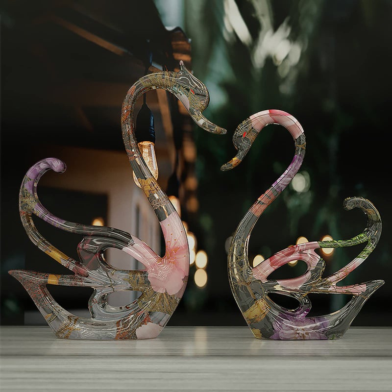 2 Pack Swan Molds Swan Resin Mold  Resin Casting Silicone Molds for Home Decor  Candle Making Wave Spiral Mold