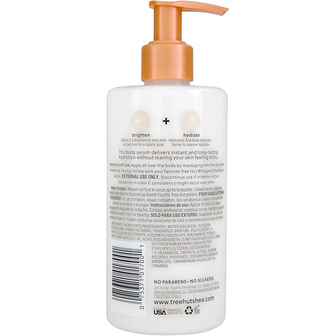 Tree Hut Vanilla Hydraglow Body Serum, Brighten & Hydrate, with Hyaluronic Acid, Vitamin C & Niaciamide, 11 Oz. - Image 2