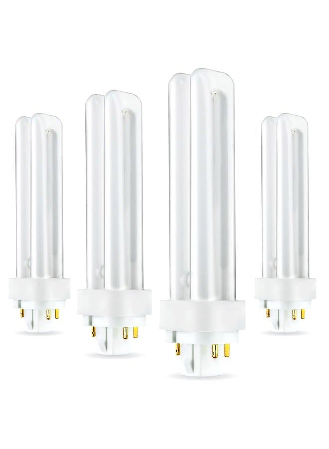 Circle (4 Pack) PLC-13W 841, 4 Pin G24q-1, 13 Watt Double Tube, Compact Fluorescent Light Bulb, Replacement for Philips 38328-1 PL-C 13W/841/4P/ALTO, Sylvania 20667 and GE 97597 - F13DBX/841/ECO4P - Image 1