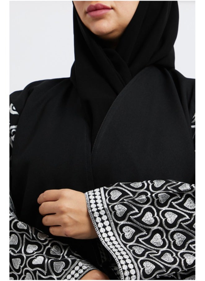 Evva Evva Luxury Saudi Abaya for Women – Elegant Open Front Modest Wear in Premium Fabric – Ideal for Ramadan, Eid, and Everyday Elegance  - Image 3