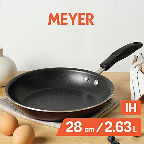 Meyer Merlot Aluminium Non Stick Frypan | Frying Pan | Omlette pan | Fry pan with Stick Handle | Large Pan | Egg Pan | Gas and Induction Compatible, 28cm/ 2.63 Liters - Image 2