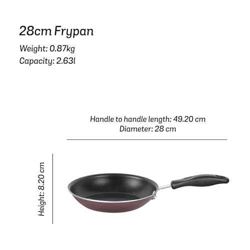 Meyer Merlot Aluminium Non Stick Frypan | Frying Pan | Omlette pan | Fry pan with Stick Handle | Large Pan | Egg Pan | Gas and Induction Compatible, 28cm/ 2.63 Liters - Image 5