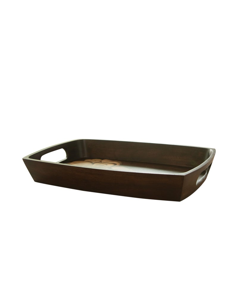 Ellementry Tashi Tray, Elegant Serving Platter with Wooden Board for Home & Dining, Stylish Serveware for Snacks, Appetizers, Fruits & Desserts - Image 1
