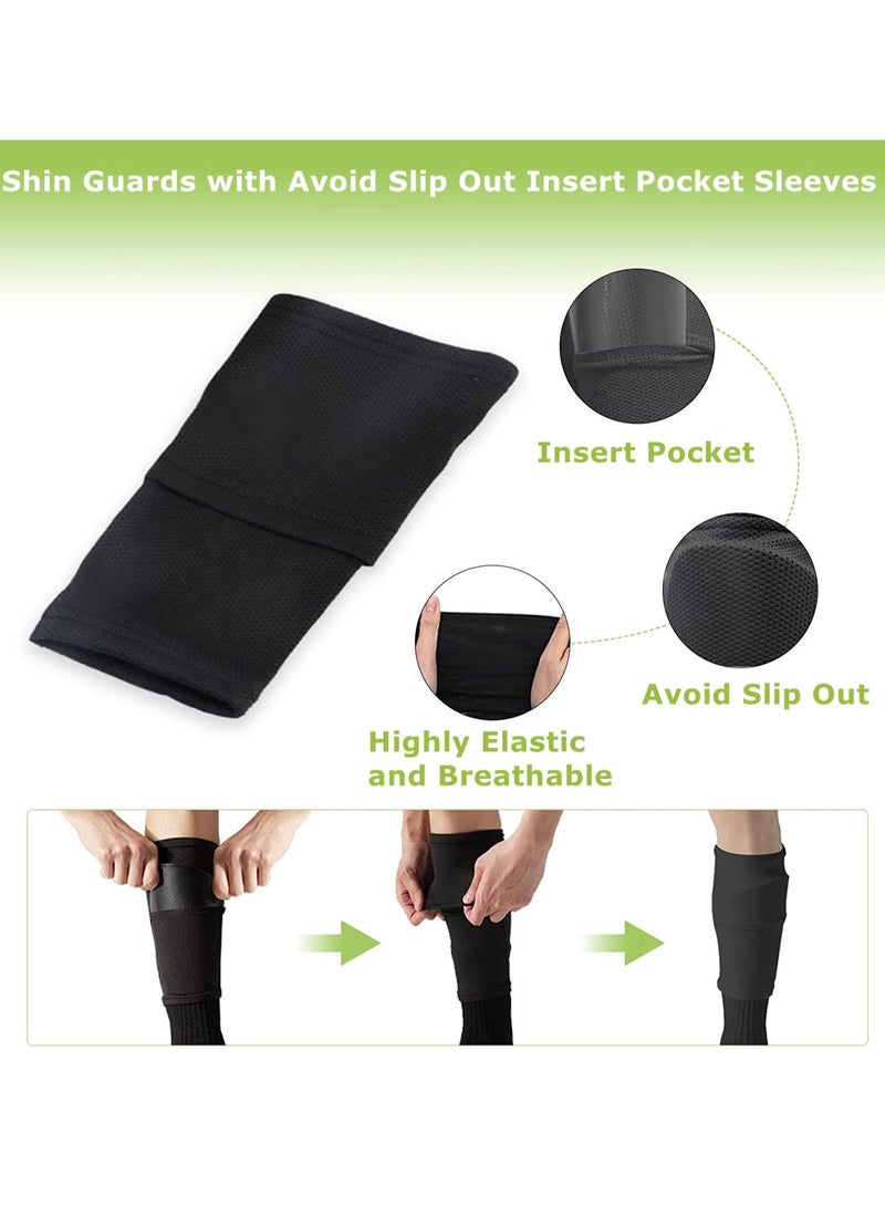 Kids Football Shin Pads, Anti-Slip Guards with Insert Pocket and Calf Sleeves, Lightweight and Breathable Soccer Protective Gear for Ages 5-12 - Image 3