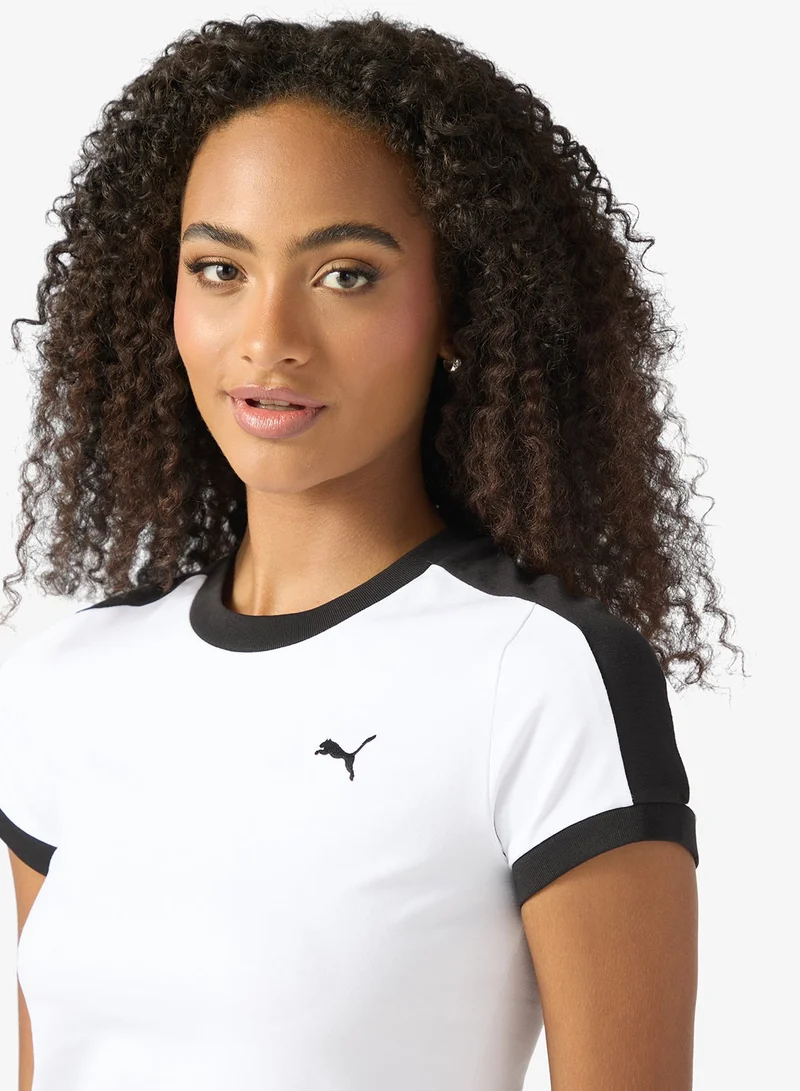 PUMA puma white T7 Slim T-Shirt for Women | Best Price UAE