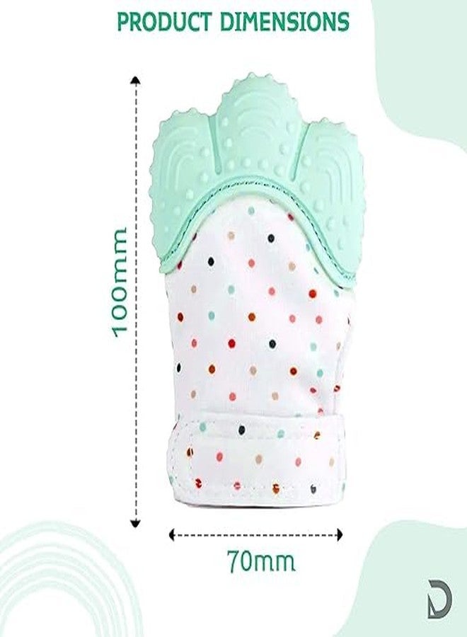 aRIC Teething Mitten, Soft Food Grade Silicone Teether Mitten Glove Handy Teething Mit Toy for Self-Soothing, BPA-Free, Teething Pain Relief Toy Glove, Natural Remedy For Infants & Toddlers | For 3 to 12 Months Infants (1 Piece) (Mint Green) - Image 5