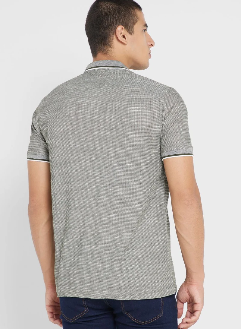 Robert Wood Marl Badge Polo