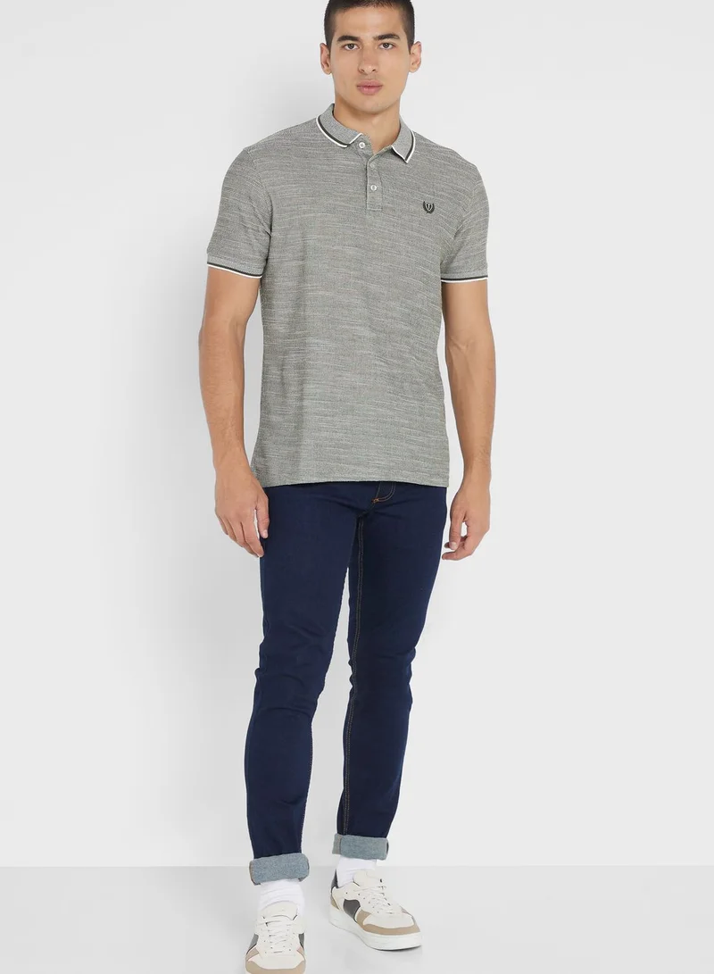 Robert Wood Marl Badge Polo