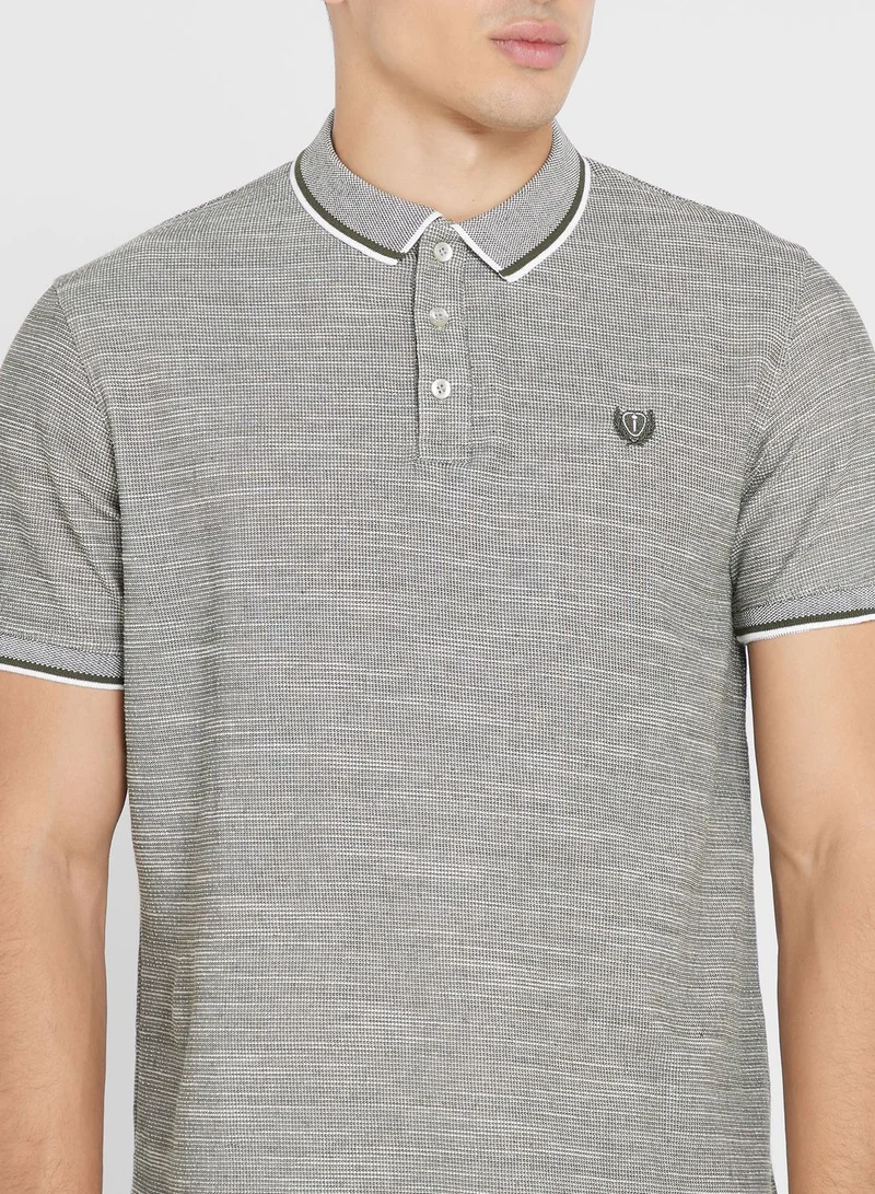 Robert Wood Marl Badge Polo