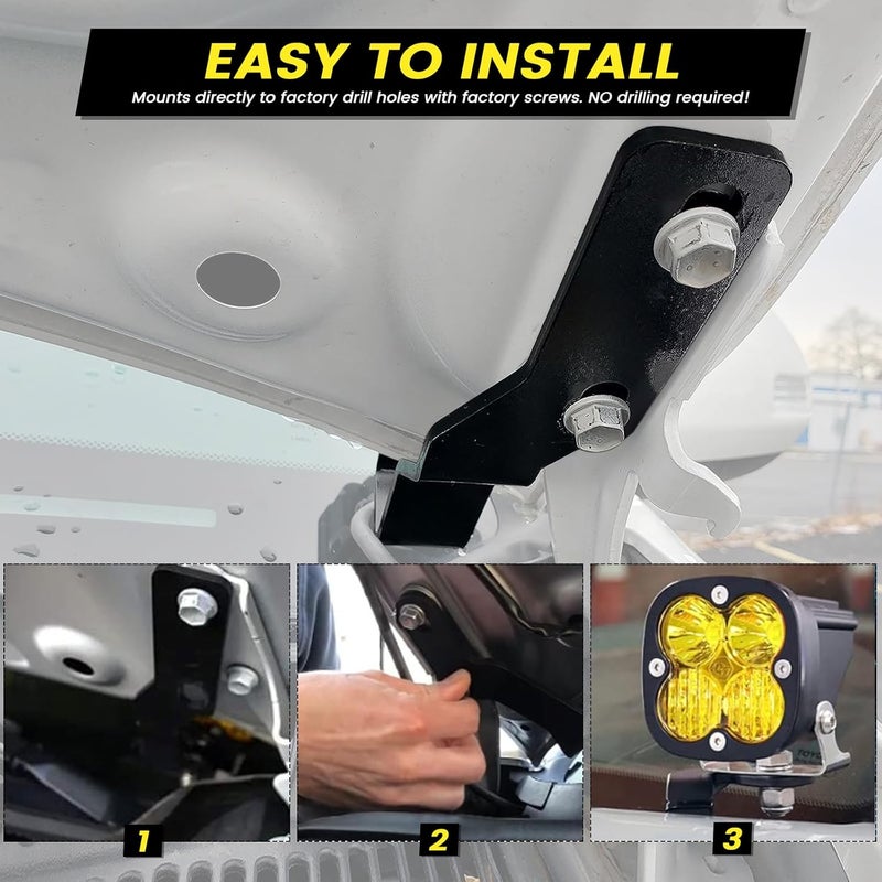 KANGIKX Ditch Hinge LED Light Brackets for Toyota Tacoma - Image 4