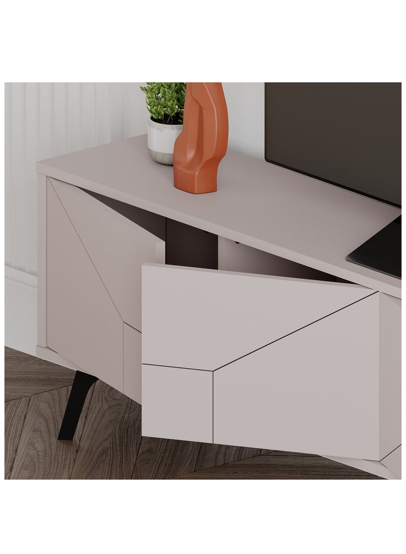 موراه حامل تلفزيون موراه هوم ديون، مناسب لأجهزة تلفزيون حتى ٧٠ بوصة | خزانة تلفزيون عصرية بأربعة أبواب | وحدات تلفزيون عصرية لغرفة المعيشة | خزانة تخزين | ١٨٠×٢٩٫٦×٥٠ سم | لون موكا فاتح - Image 4